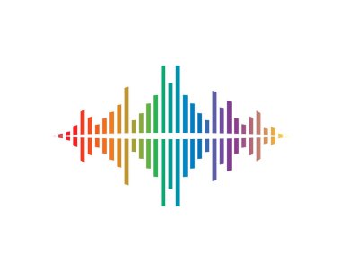 Ses dalgası logo şablonu vektör resimleme