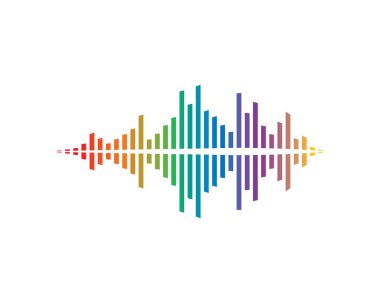 Ses dalgası logo şablonu vektör resimleme