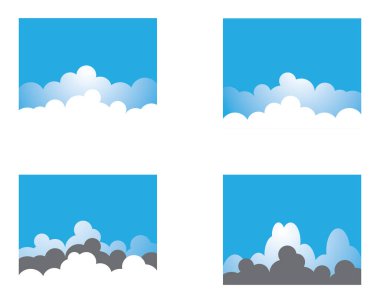 Bulut arkaplan vektör çizimine sahip mavi gökyüzü