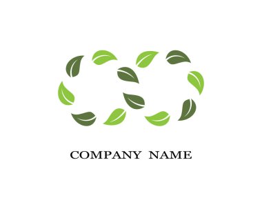Yeşil yapraklı ekoloji doğa element ikonu logoları