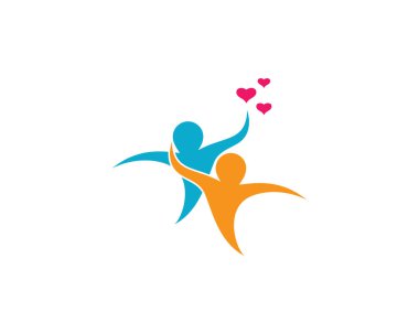 Evlat edinme ve toplumsal bakım logosu vektör resmetme tasarımı