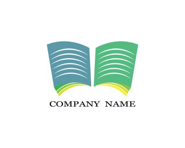 Kitap logosu şablon vektör illüstrasyon tasarımı