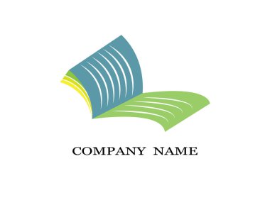 Kitap logosu şablon vektör illüstrasyon tasarımı