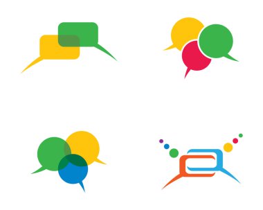 Konuşma balonu logo şablonu vektör resmetme tasarımı