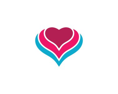 Aşk logo şablonu simge çizimi tasarımı