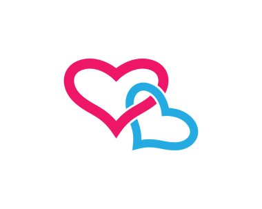 Aşk logo şablonu simge çizimi tasarımı