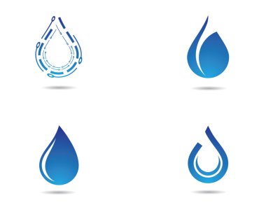 Su damlası logo şablonu vektör illüstrasyon tasarımı