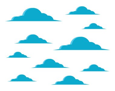 Bulut arkaplan vektör çizimine sahip mavi gökyüzü