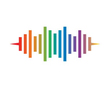 Ses dalgası logo şablonu vektör resimleme