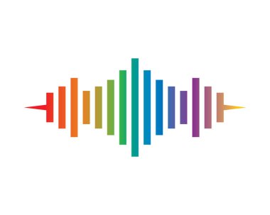 Ses dalgası logo şablonu vektör resimleme