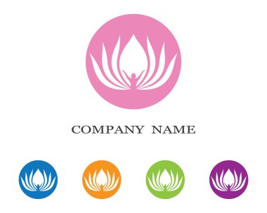 Güzellik çiçekleri logo şablon vektör simgesi