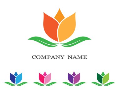 Güzellik çiçekleri logo şablon vektör simgesi