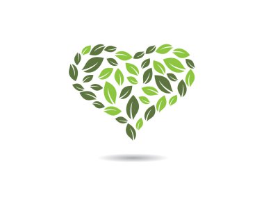 Yeşil yapraklı ekoloji doğa element ikonu logoları