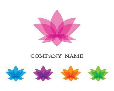 Güzellik çiçekleri logo şablon vektör simgesi