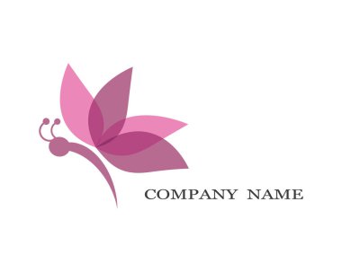 Kelebek logosu vektör ikonu çizimi tasarımı