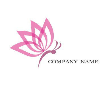 Kelebek logosu vektör ikonu çizimi tasarımı