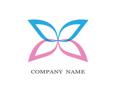 Kelebek logosu vektör ikonu çizimi tasarımı