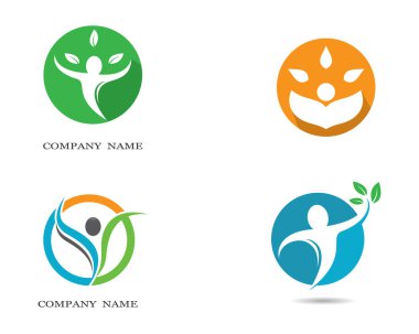 Sağlıklı Yaşam Logosu vektör ikonu çizimi tasarımı