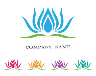 Güzellik çiçekleri logo şablon vektör simgesi