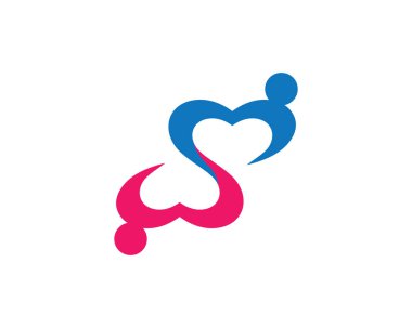 Aşk logo şablonu simge çizimi tasarımı