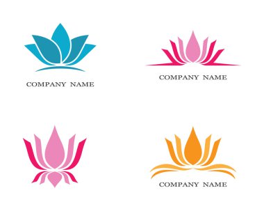 Güzellik çiçekleri logo şablon vektör simgesi