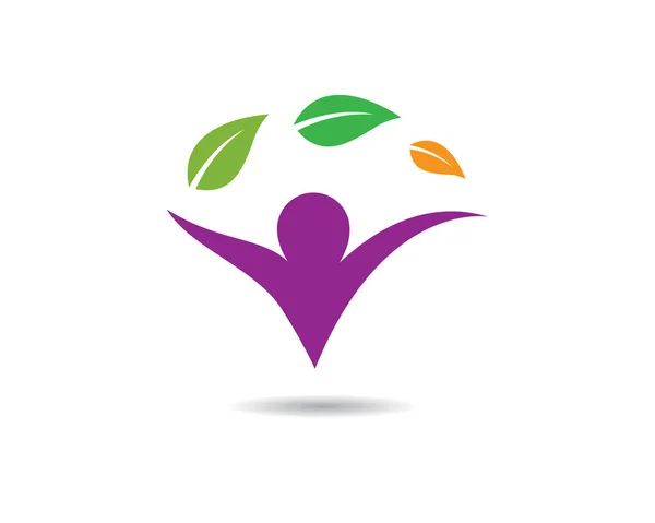 Vida Saludable Logo Plantilla Vector Icono Ilustración Diseño — Vector de stock