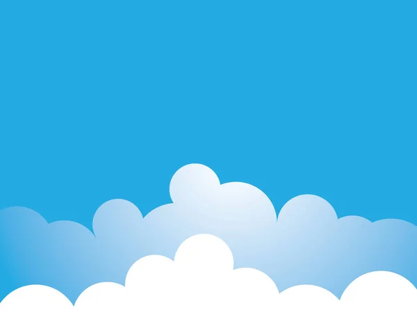 Bulut Arkaplan Vektör Çizimine Sahip Mavi Gökyüzü — Stok Vektör