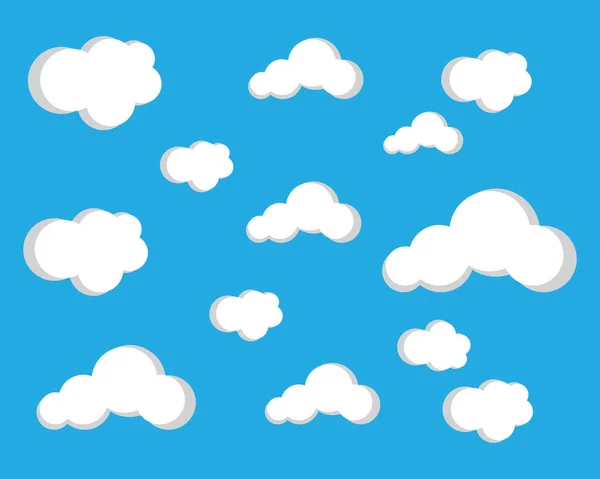 Голубое Небо Векторным Изображением Фоне Облаков — стоковый вектор