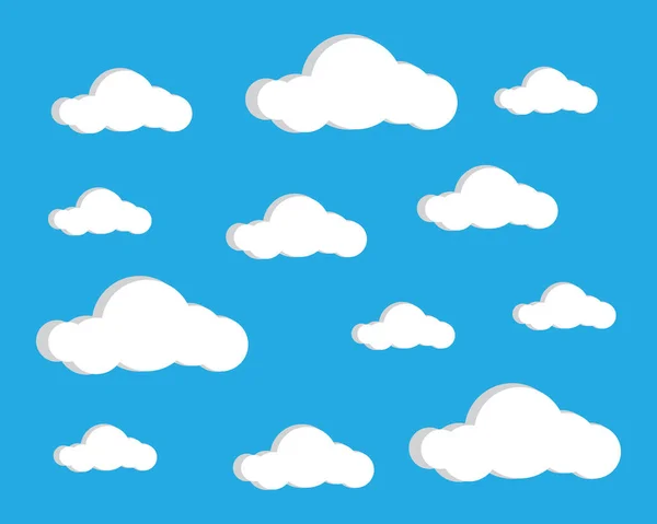 Голубое Небо Векторным Изображением Фоне Облаков — стоковый вектор