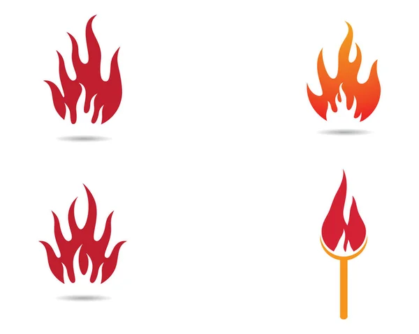 Fuego Llama Logotipo Plantilla Vector Icono Ilustración Diseño — Archivo Imágenes Vectoriales