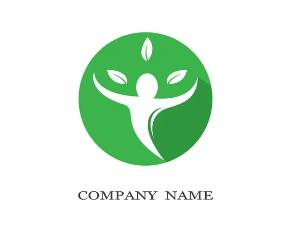 Vida Saudável Modelo Logotipo Ícone Vetor Ilustração Design —  Vetores de Stock