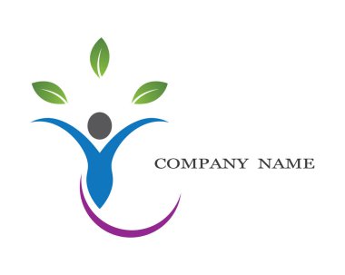 Sağlıklı Yaşam Logosu vektör ikonu çizimi tasarımı