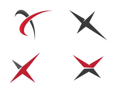 X harfi logo vektör illüstrasyon tasarımı