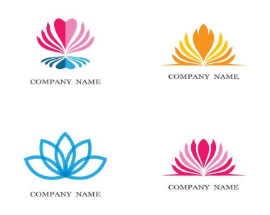 Güzellik çiçekleri logo şablon vektör simgesi