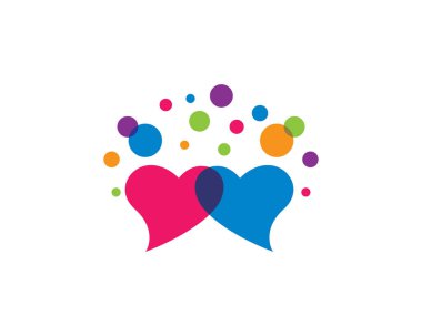 Aşk logo şablonu simge çizimi tasarımı