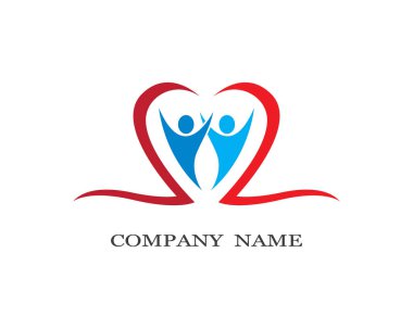 Aşk logo şablonu simge çizimi tasarımı