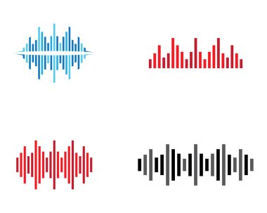 Ses dalgası logo şablonu vektör resimleme