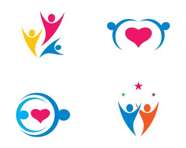 Evlat edinme ve toplumsal bakım logosu vektör resmetme tasarımı