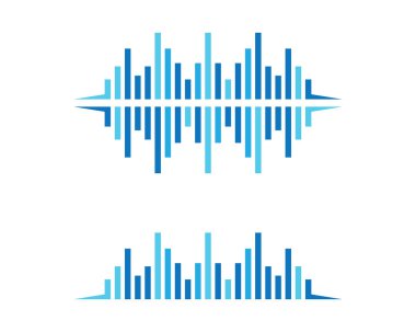 Ses dalgası logo şablonu vektör resimleme