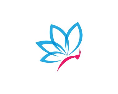 Kelebek logosu vektör ikonu çizimi tasarımı