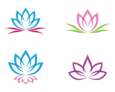 Güzellik çiçekleri logo şablon vektör simgesi