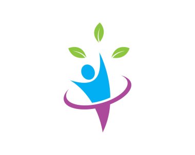 Sağlıklı Yaşam Logosu vektör ikonu çizimi tasarımı