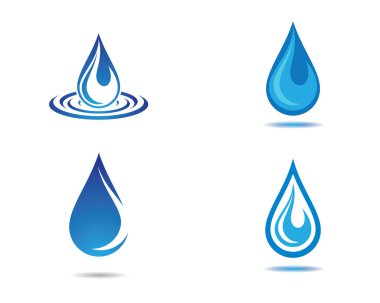 Su damlası logo şablonu vektör illüstrasyon tasarımı