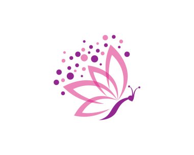Kelebek logosu vektör ikonu çizimi tasarımı