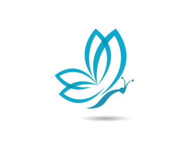 Kelebek logosu vektör ikonu çizimi tasarımı