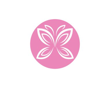 Kelebek logosu vektör ikonu çizimi tasarımı