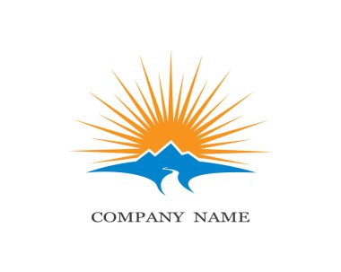 Güneş logosu şablon vektör resimleme tasarımı