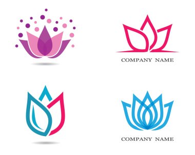 Güzellik çiçekleri logo şablon vektör simgesi