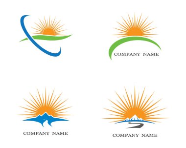 Güneş logosu şablon vektör resimleme tasarımı