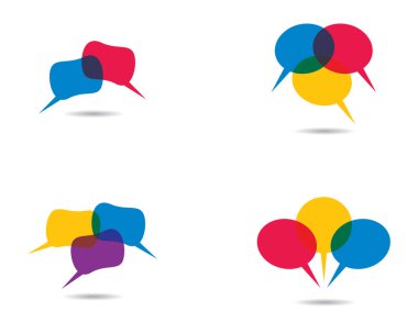 Konuşma balonu logo şablonu vektör resmetme tasarımı